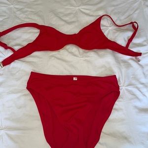Red vintage high waisted bikini